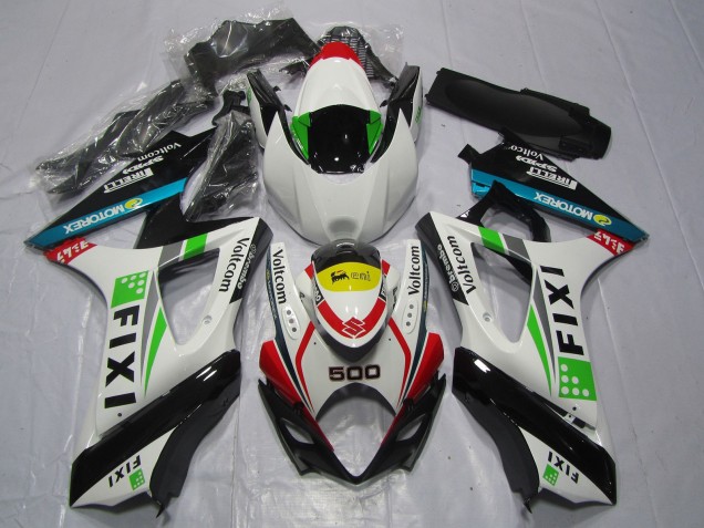 2007-2008 White Blue Green Yellow Red Fixi 500 Suzuki GSXR 1000 Motorcycle Fairings UK