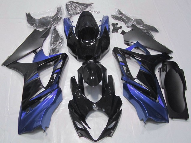 2007-2008 Glossy Black Blue Suzuki GSXR 1000 Motorcycle Fairings UK