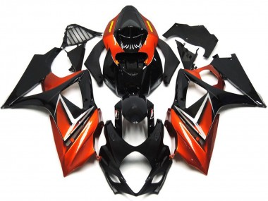 Buy 2007-2008 Glossy Black Orange Suzuki GSXR 1000 Motorcycle Fairings UK