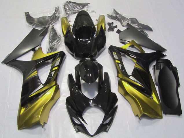 2007-2008 Glossy Black Yellow Suzuki GSXR 1000 Motorcycle Fairings UK