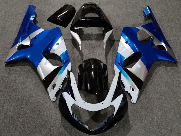 2000-2002 Blue Silver Glossy Black OEM Style Suzuki GSXR 1000 Motorcycle Fairings UK