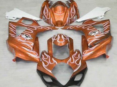 Buy 2007-2008 Orange White Flame Suzuki GSXR 1000 Motorcycle Fairings UK