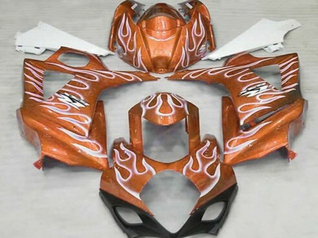 2007-2008 Orange White Flame Suzuki GSXR 1000 Motorcycle Fairings UK