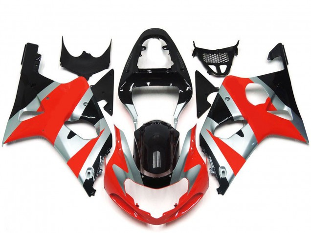 2000-2002 Silver Red Glossy Black OEM Style Suzuki GSXR 1000 Motorcycle Fairings UK