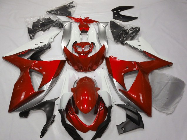 2009-2016 White Silver Red Suzuki GSXR 1000 Motorcycle Fairings UK