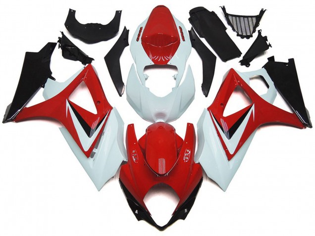 2007-2008 White Red Black OEM Style Suzuki GSXR 1000 Motorcycle Fairings UK