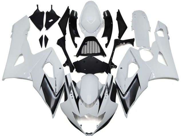 2005-2006 Glossy White Silver Black Suzuki GSXR 1000 Motorcycle Fairings UK