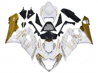 Buy 2005-2006 White Gold Corona Custom Suzuki GSXR 1000 Motorcycle Fairings UK