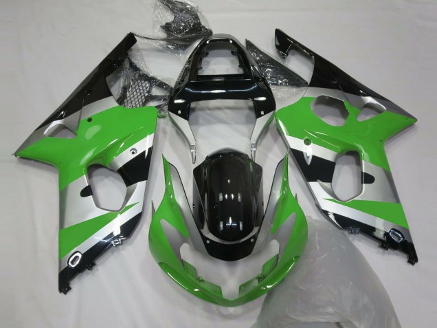 2000-2002 Green Silver Glossy Black OEM Style Suzuki GSXR 1000 Motorcycle Fairings UK