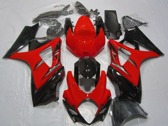 2007-2008 Red Glossy Black Suzuki GSXR 1000 Motorcycle Fairings UK