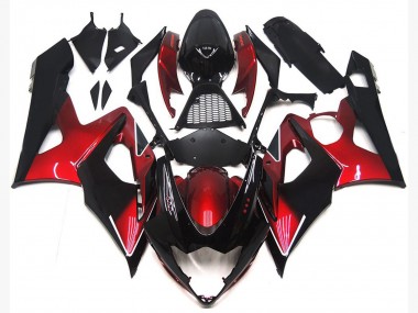 Buy 2005-2006 Candy Red Glossy Black Suzuki GSXR 1000 Motorcycle Fairings UK