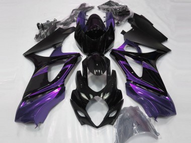Buy 2007-2008 Glossy Black Purple Suzuki GSXR 1000 Motorcycle Fairings UK