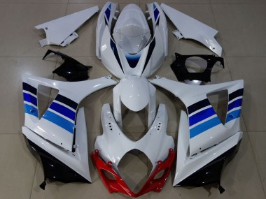 Buy 2007-2008 White Blue OEM Style Suzuki GSXR 1000 Motorcycle Fairings UK