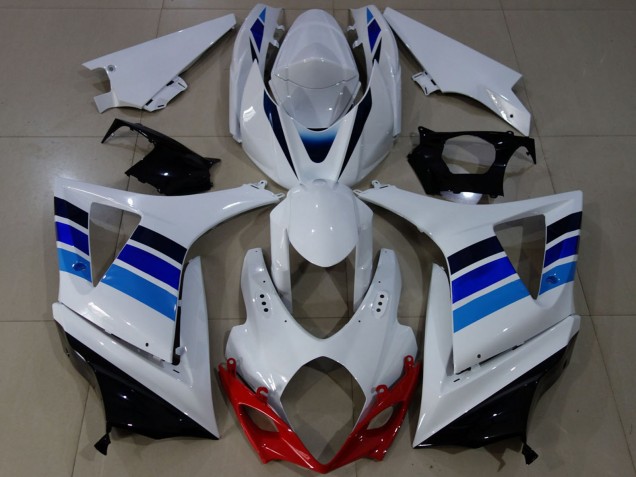 2007-2008 White Blue OEM Style Suzuki GSXR 1000 Motorcycle Fairings UK