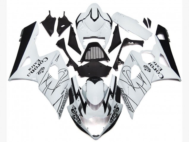 2005-2006 White Black Corona OEM Style Suzuki GSXR 1000 Motorcycle Fairings UK
