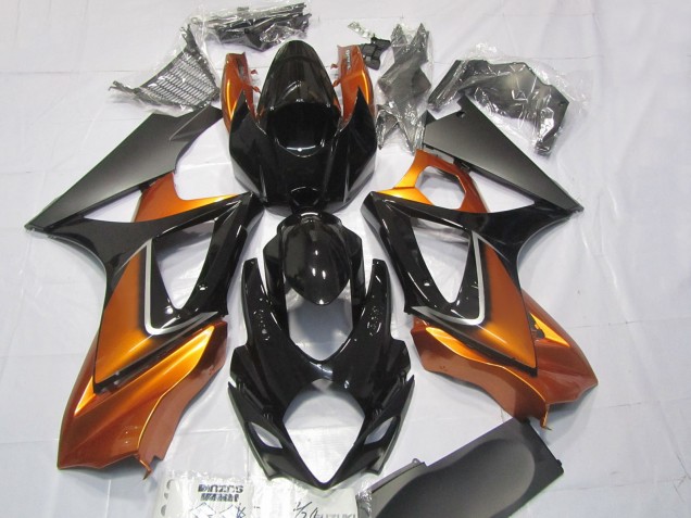 2007-2008 Orange Glossy Black Matte Black Suzuki GSXR 1000 Motorcycle Fairings UK
