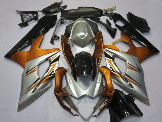 2005-2006 Orange Silver Glossy Black Suzuki GSXR 1000 Motorcycle Fairings UK