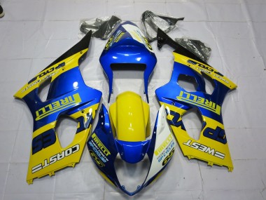 Buy 2003-2004 Blue Yellow Black Pirelli Suzuki GSXR 1000 Motorcycle Fairings UK