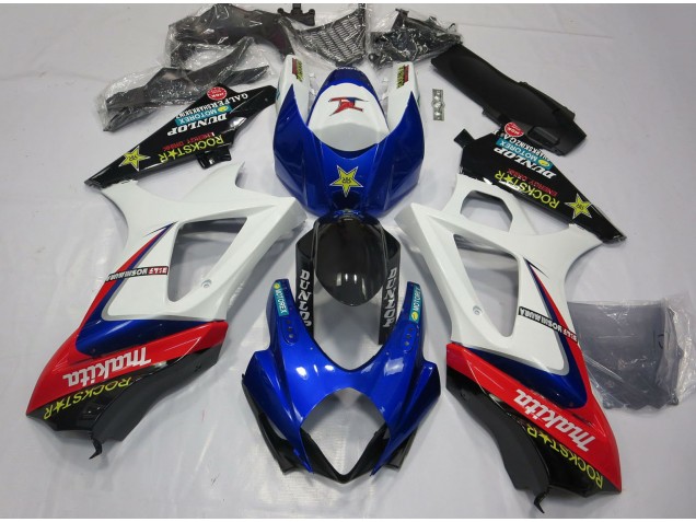 2007-2008 White Blue Red Black Rockstar Suzuki GSXR 1000 Motorcycle Fairings UK