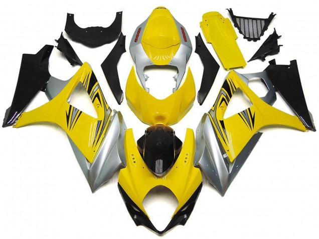 2007-2008 Yellow Silver Black OEM Style Suzuki GSXR 1000 Motorcycle Fairings UK