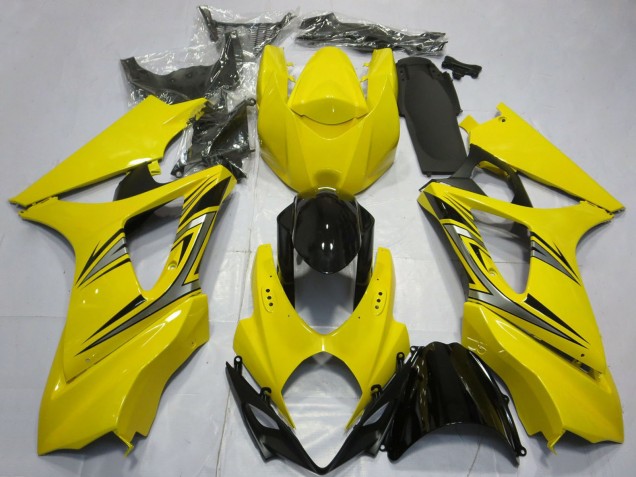 2007-2008 Yellow Glossy Black OEM Style Suzuki GSXR 1000 Motorcycle Fairings UK