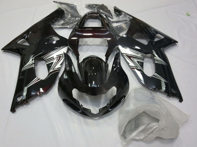 2001-2003 Glossy Black Silver White Suzuki GSXR 600 / GSXR 750 Motorcycle Fairings UK