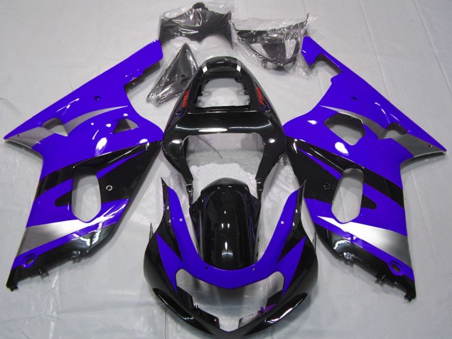 2001-2003 Blue Silver Glossy Black OEM Style Suzuki GSXR 600 / GSXR 750 Motorcycle Fairings UK