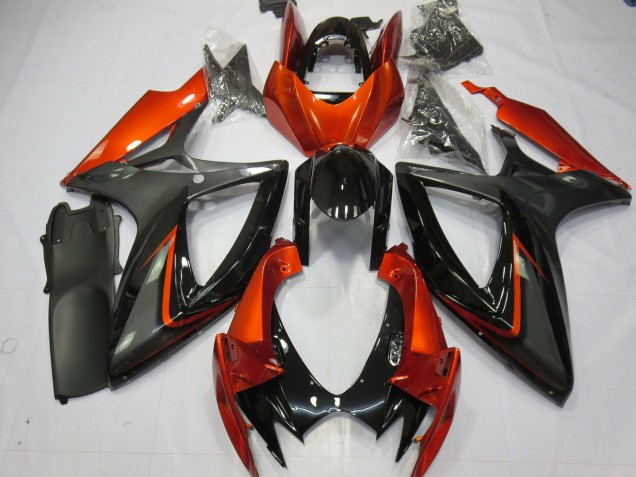 2006-2007 Burnt Orange Grey Glossy Black Suzuki GSXR 600 / GSXR 750 Motorcycle Fairings UK