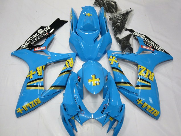 2006-2007 Light Blue Black Yellow Rizla Suzuki GSXR 600 / GSXR 750 Motorcycle Fairings UK