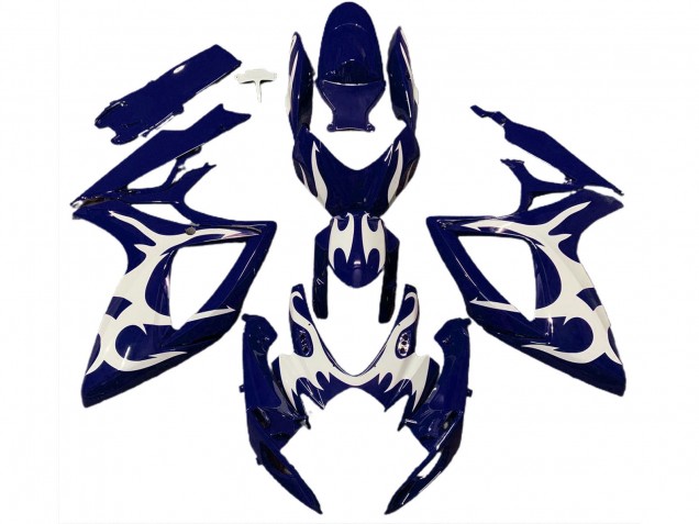 2006-2007 Dark Blue White Design Suzuki GSXR 600 / GSXR 750 Motorcycle Fairings UK