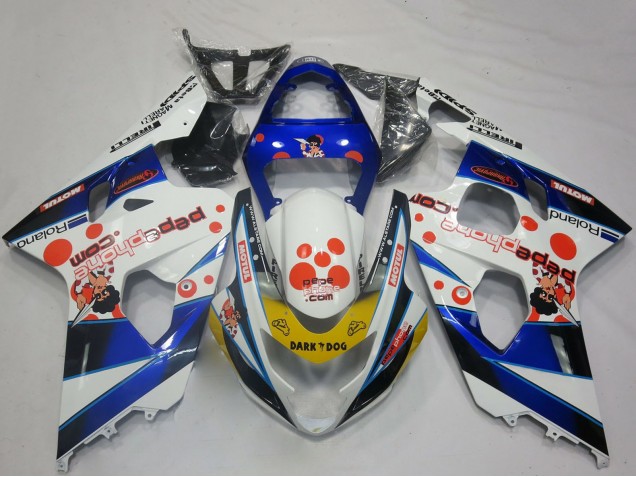 2004-2005 White Blue Red Yellow Black Dark Dog Suzuki GSXR 600 / GSXR 750 Motorcycle Fairings UK