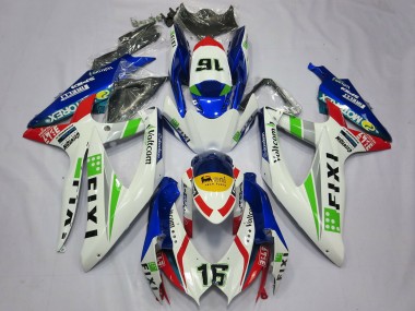 Buy 2008-2010 White Blue Green Yellow Red Fixi 16 Suzuki GSXR 600 / GSXR 750 Motorcycle Fairings UK