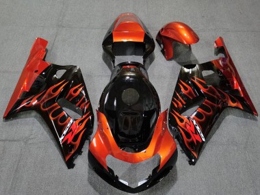Buy 2001-2003 Glossy Black Orange Flame Suzuki GSXR 600 / GSXR 750 Motorcycle Fairings UK