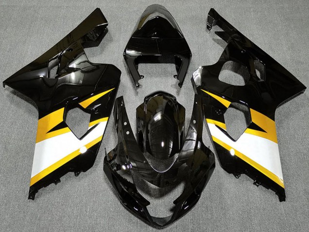 2004-2005 Glossy Black Yellow White Suzuki GSXR 600 / GSXR 750 Motorcycle Fairings UK