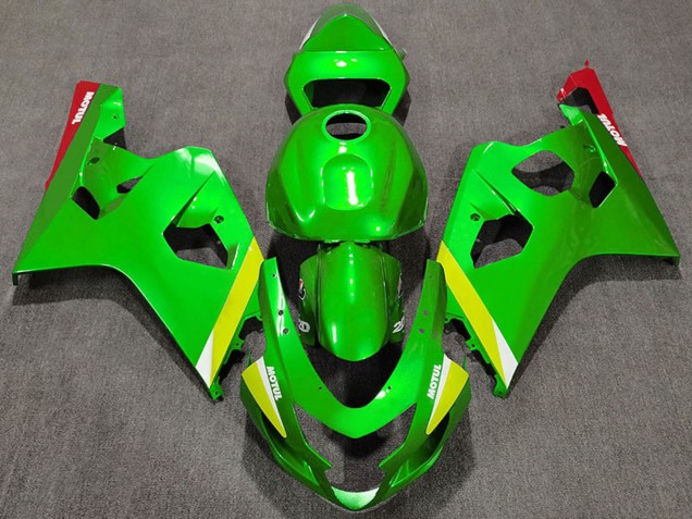 2004-2005 Green Yellow White Suzuki GSXR 600 / GSXR 750 Motorcycle Fairings UK