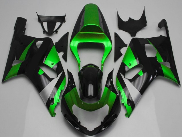 2001-2003 Green Silver Glossy Black Suzuki GSXR 600 / GSXR 750 Motorcycle Fairing UK