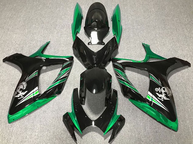 2006-2007 Green Glossy Black Suzuki GSXR 600 / GSXR 750 Motorcycle Fairings UK