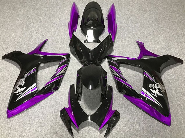 2006-2007 Purple Glossy Black Suzuki GSXR 600 / GSXR 750 Motorcycle Fairing UK