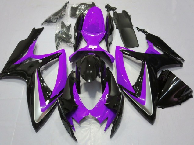 2006-2007 Purple Glossy Black Suzuki GSXR 600 / GSXR 750 Motorcycle Fairings UK