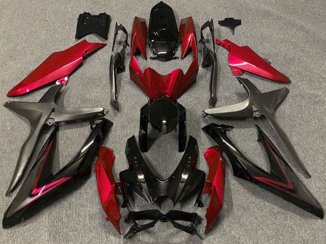 2008-2010 Red Glossy Black Matte Black Suzuki GSXR 600 / GSXR 750 Motorcycle Fairings UK