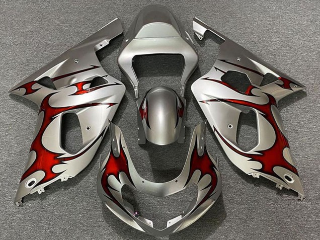2001-2003 Silver Red Suzuki GSXR 600 / GSXR 750 Motorcycle Fairings UK