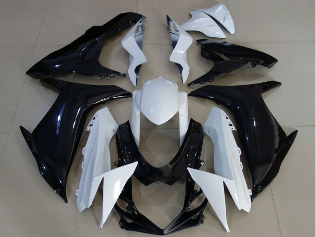 2011-2024 White Glossy Black Suzuki GSXR 600 / GSXR 750 Motorcycle Fairings UK