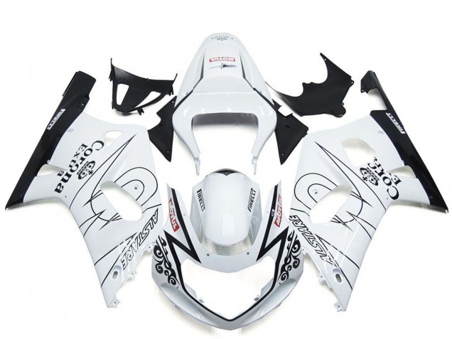 2001-2003 White Black Corona Alstare Suzuki GSXR 600 / GSXR 750 Motorcycle Fairing UK