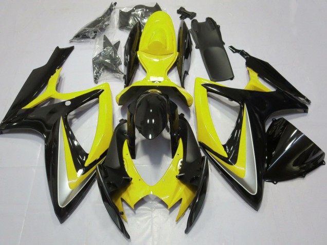 2006-2007 Yellow Glossy Black Suzuki GSXR 600 / GSXR 750 Motorcycle Fairings UK
