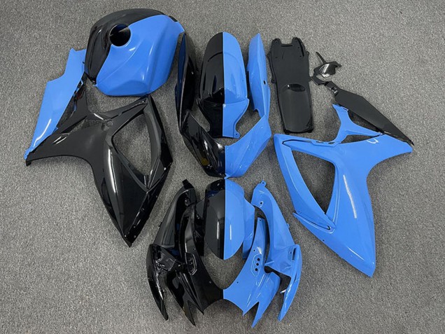 2006-2007 Glossy Black Blue Split Suzuki GSXR 600 / GSXR 750 Motorcycle Fairings UK