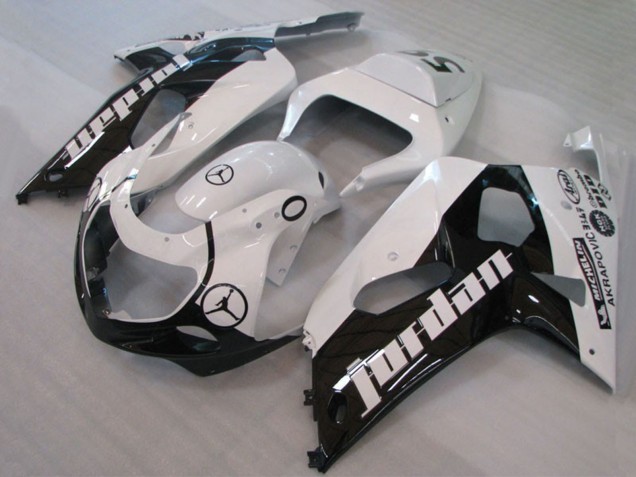 2001-2003 White Glossy Black Jordan Michelin Suzuki GSXR 600 / GSXR 750 Motorcycle Fairings UK