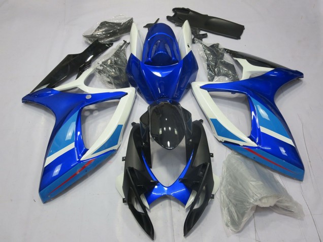 2006-2007 White Blue Glossy Black Suzuki GSXR 600 / GSXR 750 Motorcycle Fairing UK