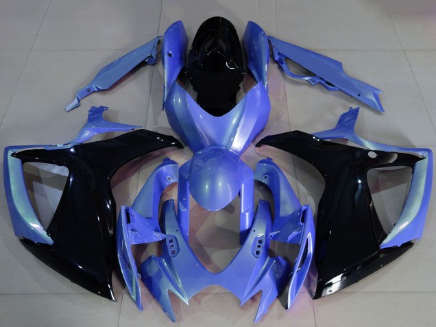 2006-2007 Light Blue Glossy Black Suzuki GSXR 600 / GSXR 750 Motorcycle Fairings UK