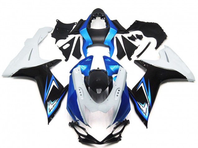 2011-2024 White Light Blue Glossy Black Suzuki GSXR 600 / GSXR 750 Motorcycle Fairings UK