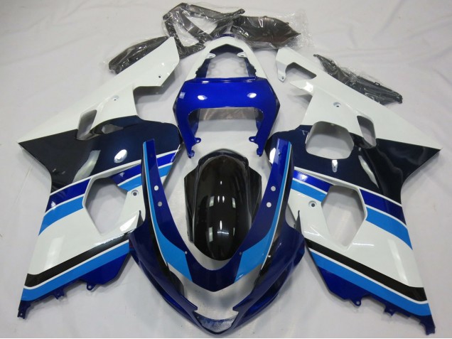 2004-2005 White Blue Glossy Black Suzuki GSXR 600 / GSXR 750 Motorcycle Fairings UK